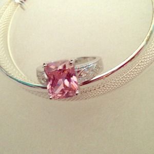 📛SOLD Gorgeous 3ct pink CZ 925 sterling silver