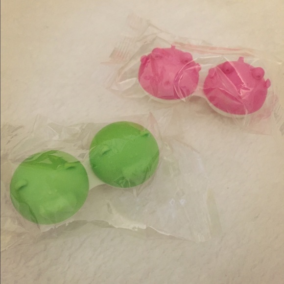 NEW 2 Set Cute Animal Bear Fish Contact Lens Cases