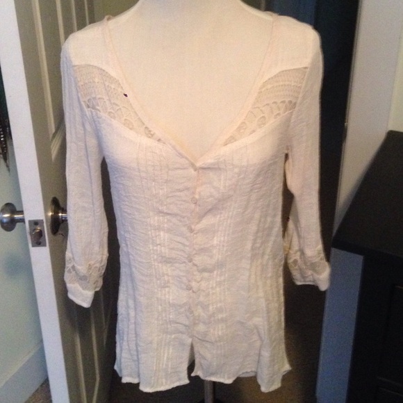 Gauze lace cream high low top