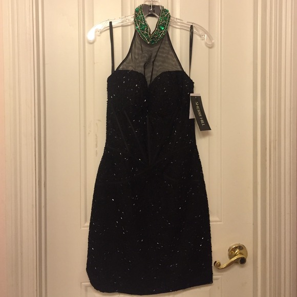 Sherri Hill Black/Emerald dress