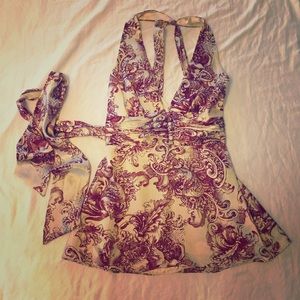 BCBG silk halter blouse