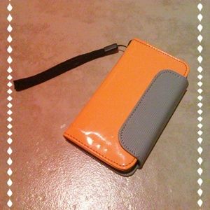Orange iphone wristlet case&card holder!!