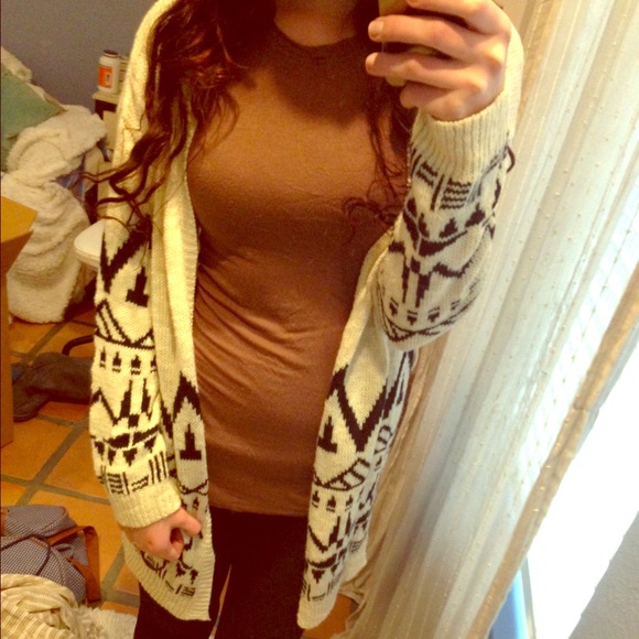 White sweater cardigan