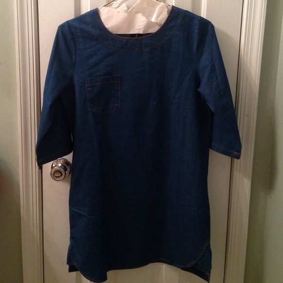 Denim shift dress