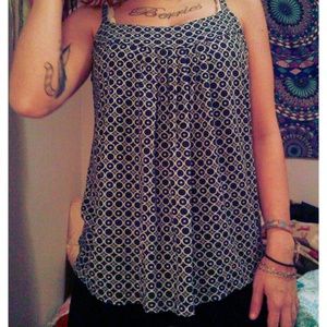 Cool&trippy patterned flowy spaghetti strap top!