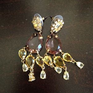 Beautiful yellow toned chandelier earrings