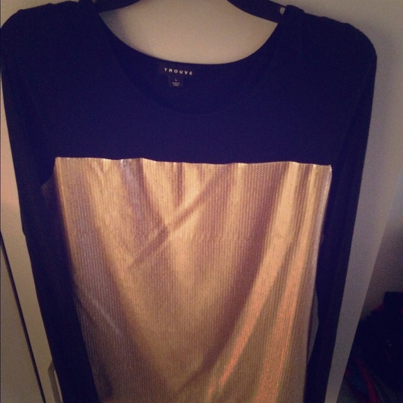 Black and Gold Sequin Trouve Top