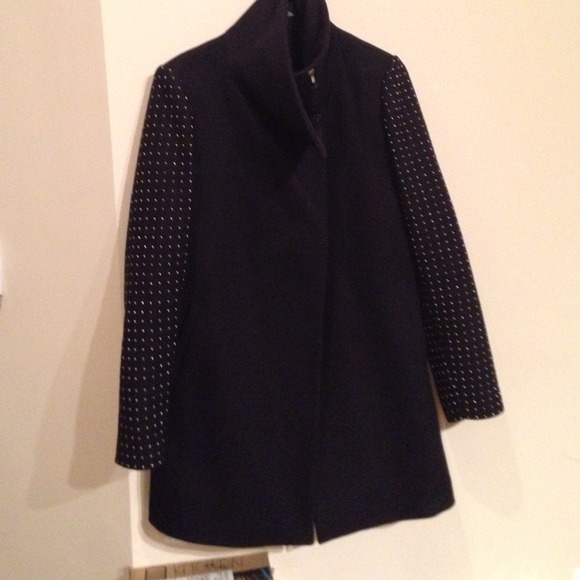 zara studded sleeve coat