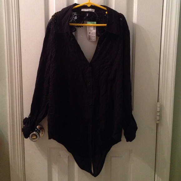 Papaya black button up