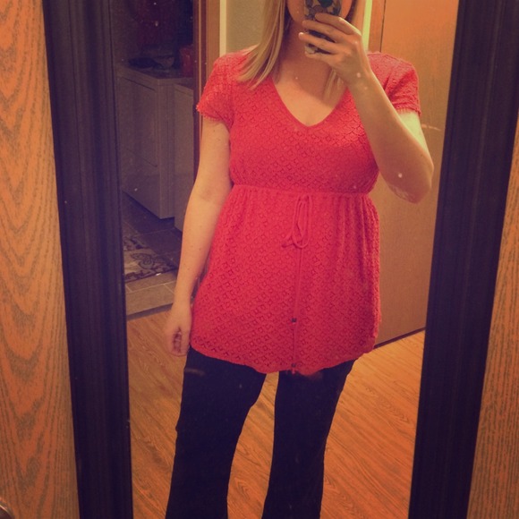 Coral Maternity Shirt