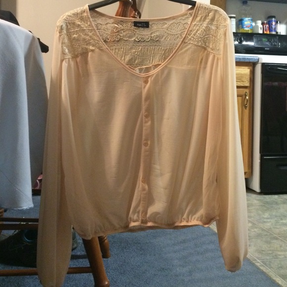 Nude long sleeve, with lace backing