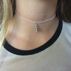 Clear choker with mermaid chain
