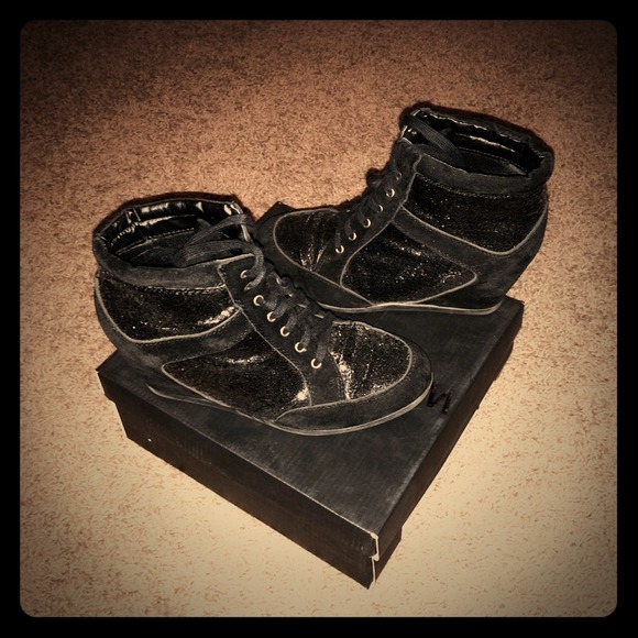 Sparkle wedge tennis shoes