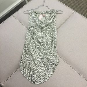 Animal print cowl neck blouse