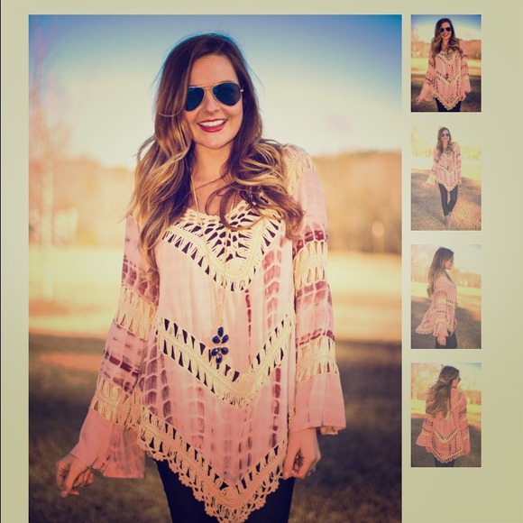 Rose tie dye top! BRAND NEW