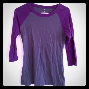 Forever 21 Purple Grey Baseball Cut T Shirt