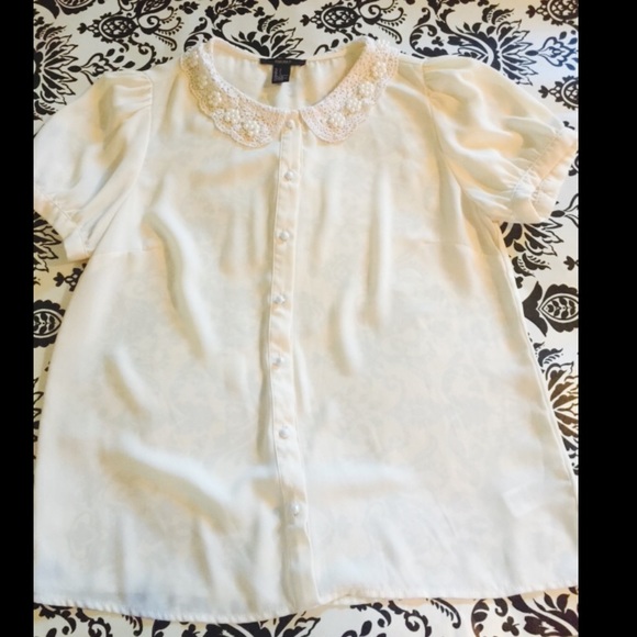 F21 Peter Pan Collar Top