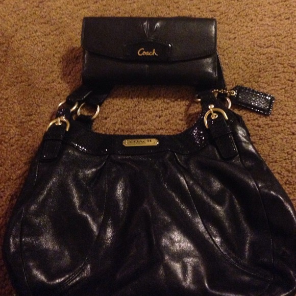 Barely used authentic coach bag and wallet