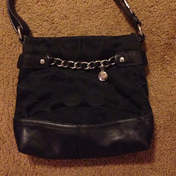 Authentic black signature coach handbag