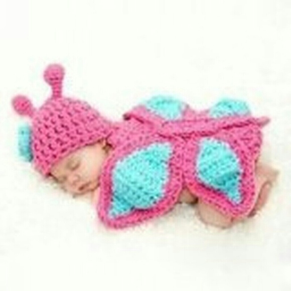 New born baby knitted butterfly