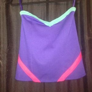 Strapless retro corset top with back zipper