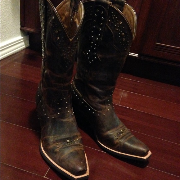 Ariat leather embellished boots