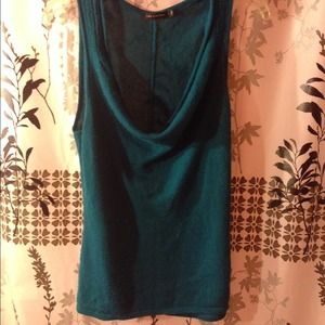 Teal Cowl Neck Sweater Tank