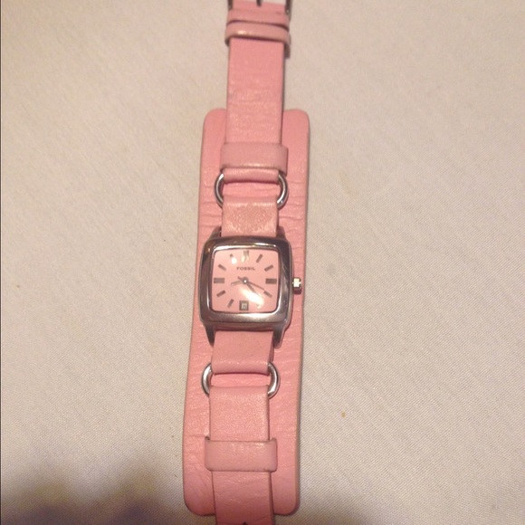 Pink fossil watch