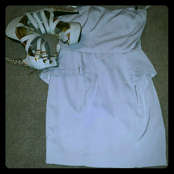 White peplum style dress. - Picture 1 of 3