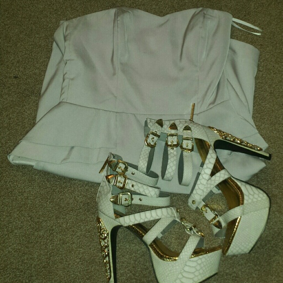 White peplum style dress. - Picture 3 of 3