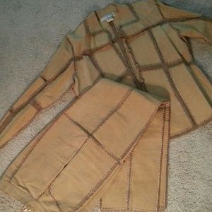 Tan Suede Pant Suit