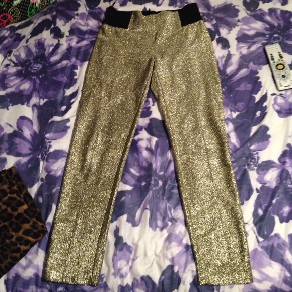 Metallic Gold Pants