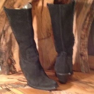 BCBGirls Black suede western boots
