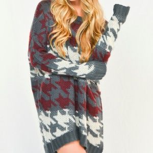 Oversized Knit Pattern Sweater