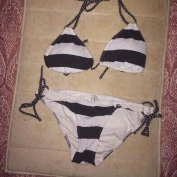 Abercrombie Navy Blue & White Bikini