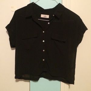 LOLA black button-up shirt