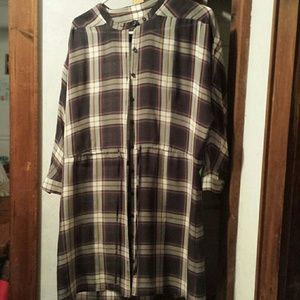Plaid sheer can be worn as a dress or shirt