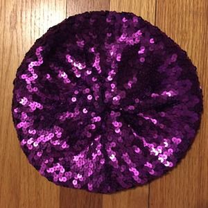 Sequined Purple Slouchy Hat