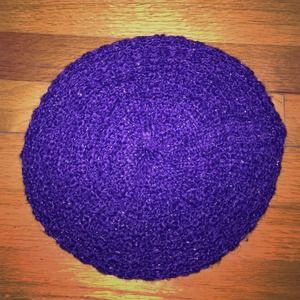 Purple Knitted Beanie with Silver Detail//NWOT