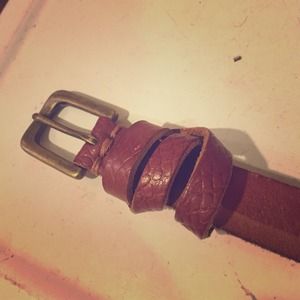 Anthropologie Two Tone Rustic Leather Belt Sz 38