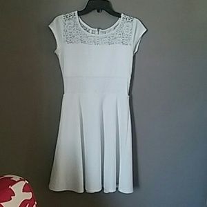 Cream colored crochet accent dress