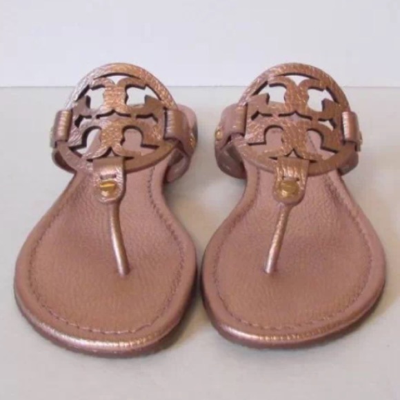 ❌❌❌SOLD Tory Burch Rose Gold tumbledleather sandal - Picture 2 of 3