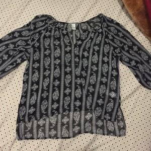 Paisley sheer blouse