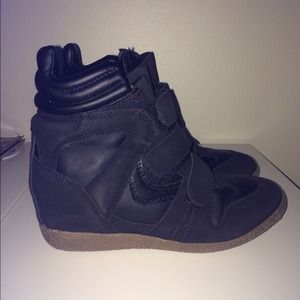 Black Wedge Sneaker