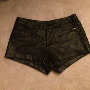 Faux leather shorts
