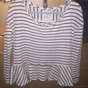 Free People Striped Peplum