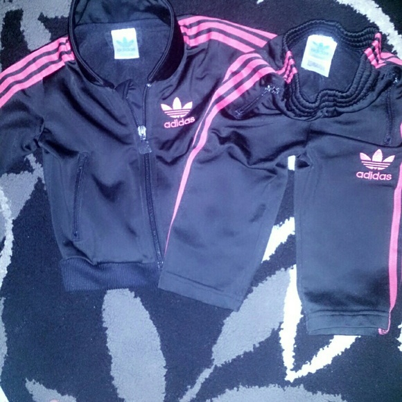 Adidas girls pink track suit