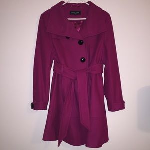 *SOLD* Black Rivet Pink Wool Blend Coat