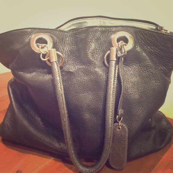 SOLD Cynthia Rowley Black and Silver Purse