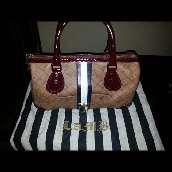 Beautiful Burgundy and Brown L.A.M.B Purse